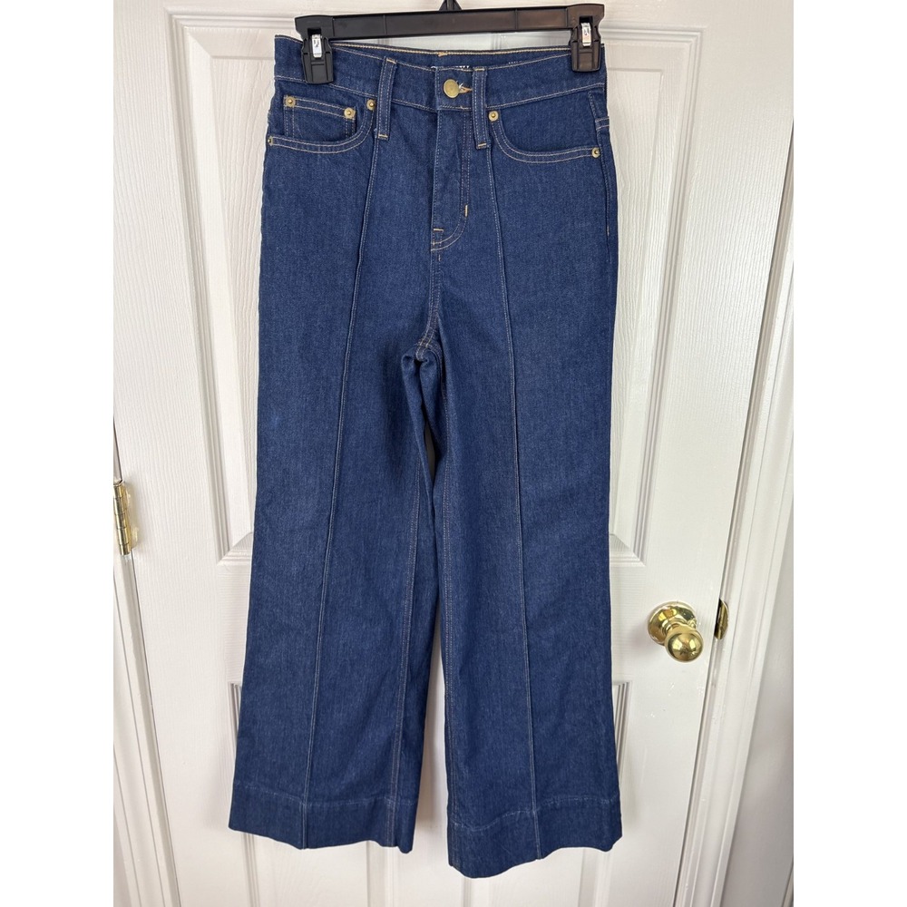 J.Crew Wide Leg Trouser Jeans Dark Wash Front Seam Denim 23P BT601
